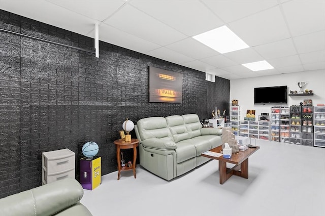 5 Manor Dr Unit B, Hooksett, NH 03106 - living room featuring a paneled ceiling