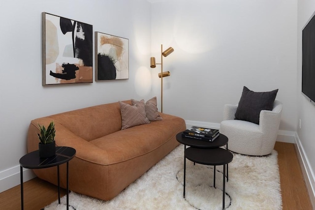 living room featuring hardwood / wood-style flooring