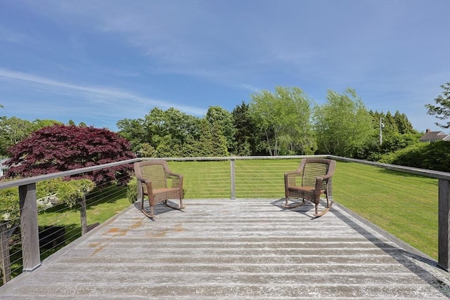 460 W Main Rd, Little Compton, RI 02837 - wooden deck with a yard