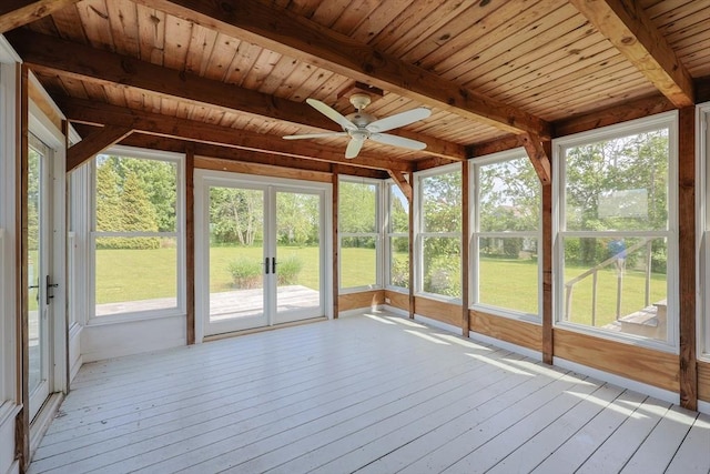 460 W Main Rd, Little Compton, RI 02837 - unfurnished sunroom featuring ceiling fan and french doors
