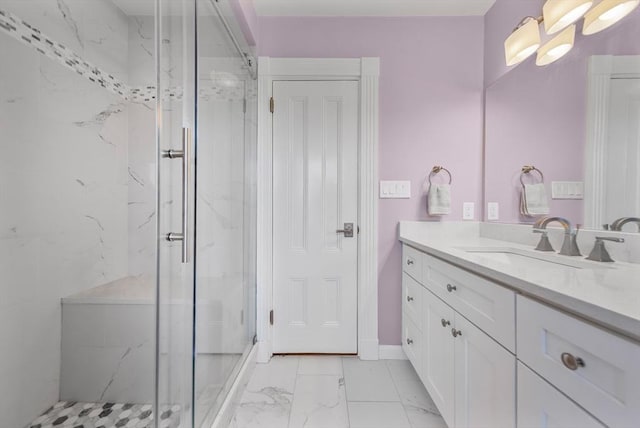 75 Point Allerton Ave, Hull, MA 02045 - full bath featuring a marble finish shower, marble finish floors, and vanity