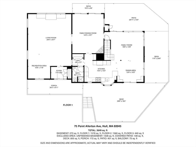 75 Point Allerton Ave, Hull, MA 02045 - floor plan / room layout