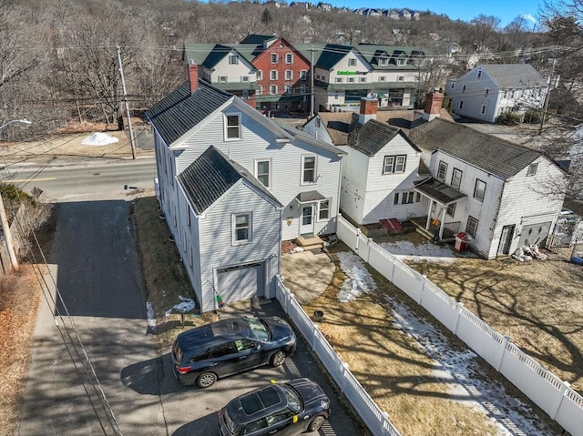 aerial view with a residential view