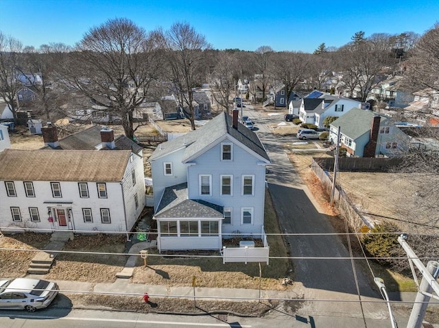 aerial view with a residential view