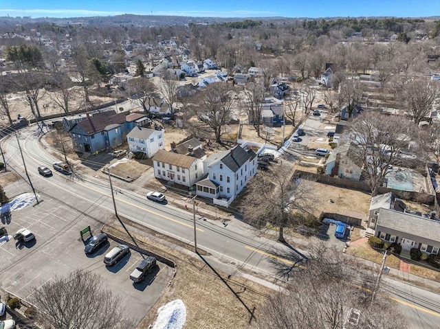 birds eye view of property with a residential view