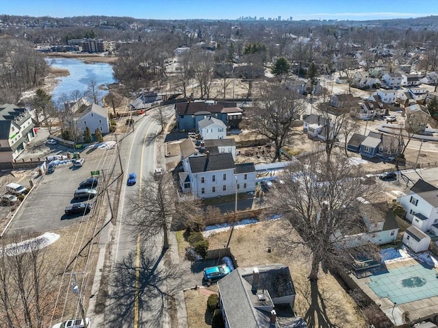 birds eye view of property with a residential view