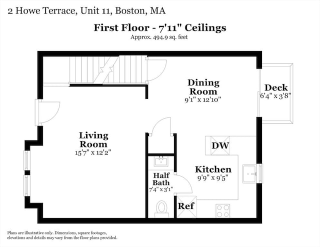2 Howe Ter Unit 11, Boston, MA 02125 - room layout