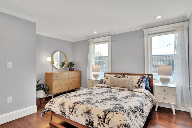 42 Sylvia Rd Unit 42, Medford, MA 02155 - bedroom featuring crown molding, wood finished floors, baseboards, and recessed lighting