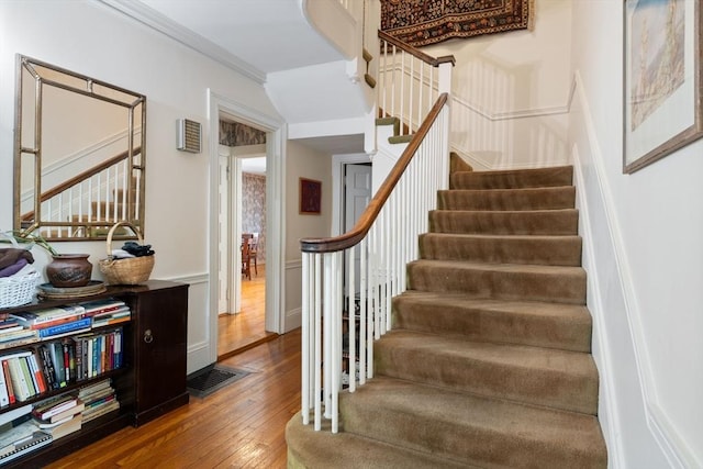 46 Central Ave, Newton, MA 02460 - stairs featuring wood-type flooring and visible vents