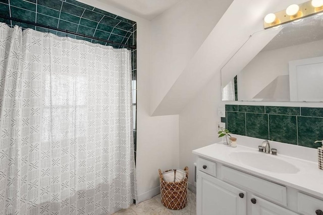 28 Saltonstall Rd, North Andover, MA 01845 - bathroom with vanity and a shower with shower curtain