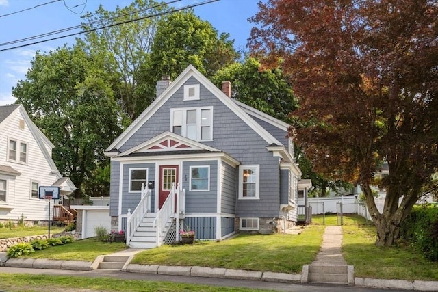 28 Saltonstall Rd, North Andover, MA 01845 - view of front facade featuring a chimney and a garage