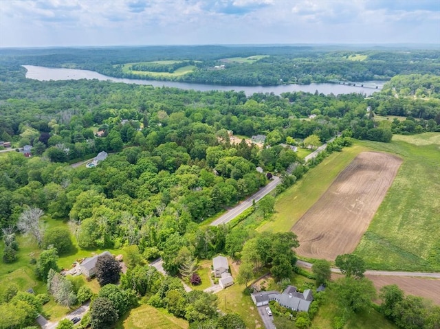 27 Albion Ln, West Newbury, MA 01985 - drone / aerial view of a large body of water and a heavily wooded area