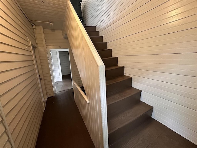 32 Ames St, Worcester, MA 01604 - stairway featuring wooden walls