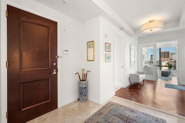 entryway with baseboards