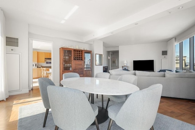dining area with visible vents