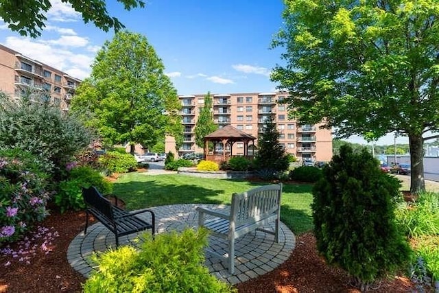 196 Locust Unit 2-508, Lynn, MA 01904 - view of community with a gazebo and a yard