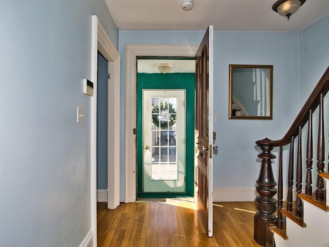 entryway featuring hardwood / wood-style floors