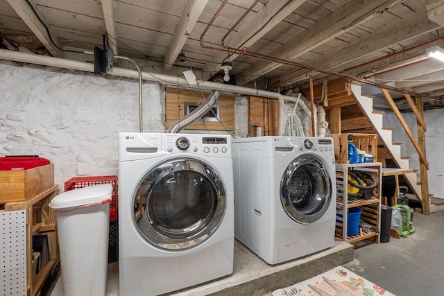 laundry area with laundry area and separate washer and dryer