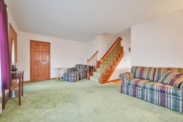 living room with carpet floors