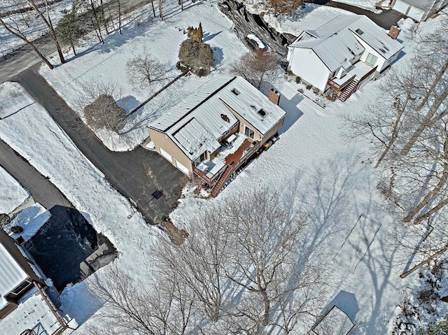 view of snowy aerial view