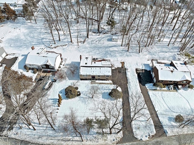 view of snowy aerial view