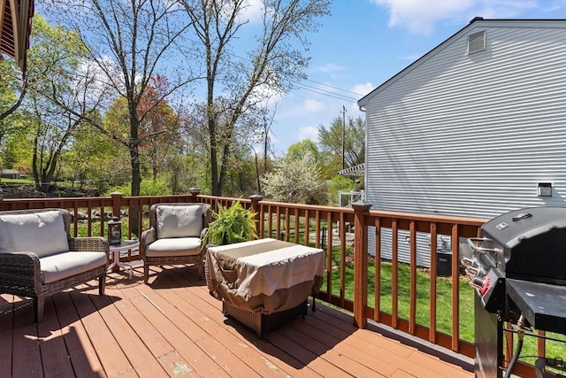 deck with area for grilling