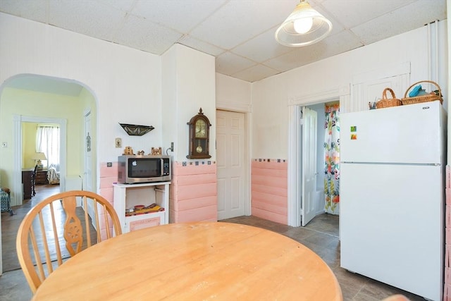 51 Garfield Ave, Revere, MA 02151 - dining space featuring a drop ceiling and arched walkways