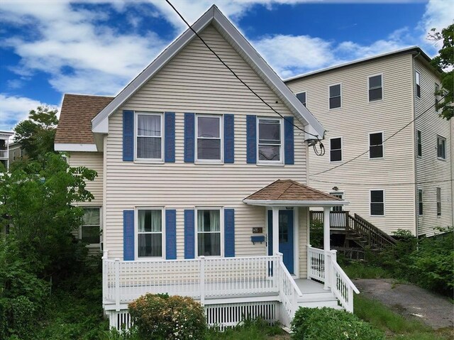 51 Garfield Ave, Revere, MA 02151 - view of front of house with a porch and stairway