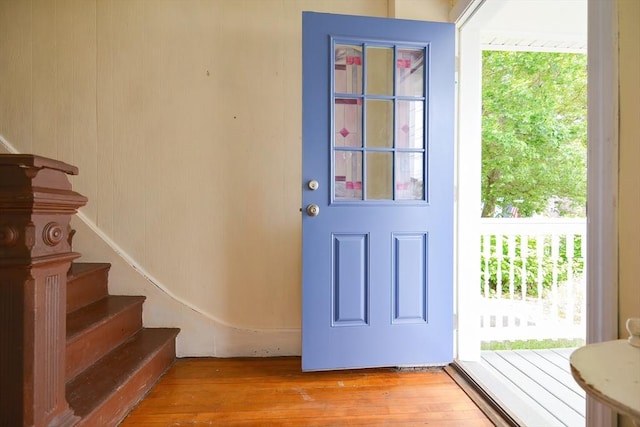 51 Garfield Ave, Revere, MA 02151 - foyer with stairs and hardwood / wood-style flooring