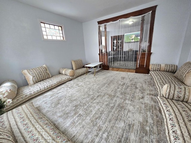 living area featuring wood finished floors