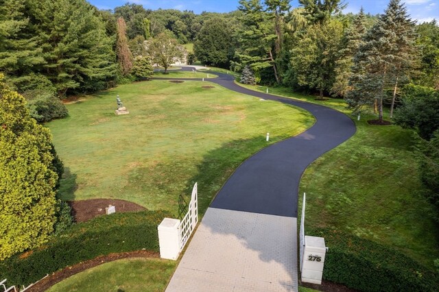 view of home's community featuring a lawn