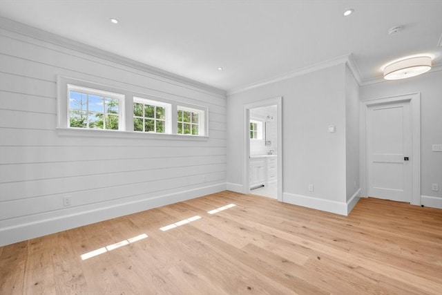 287 Cedar St, Chatham, MA 02633 - spare room with ornamental molding, baseboards, wood finished floors, plenty of natural light, and recessed lighting
