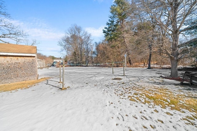 view of snowy yard