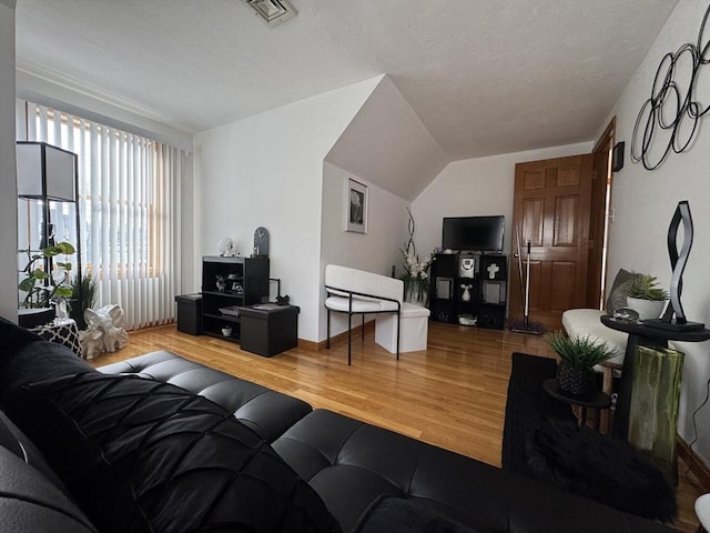 living room with hardwood / wood-style floors