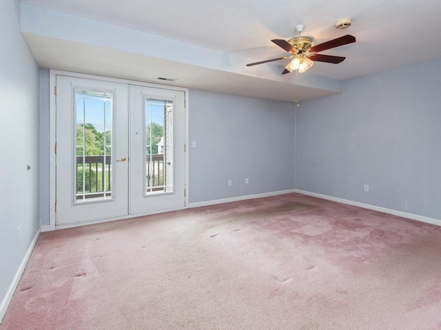 218 Reservoir St Unit 211, Holden, MA 01520 - carpeted spare room with french doors, a smoke detector, ceiling fan, and baseboards