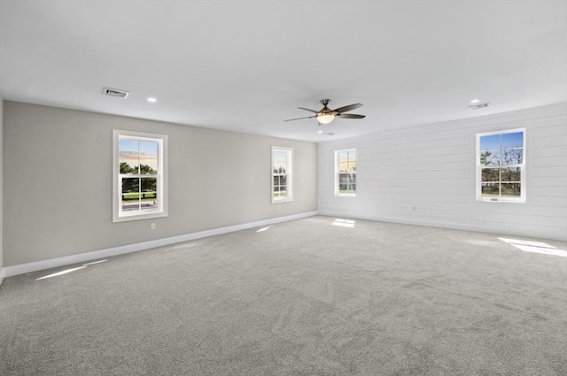 312 Old Westport, Dartmouth, MA 02747 - carpeted spare room with ceiling fan, plenty of natural light, baseboards, and recessed lighting