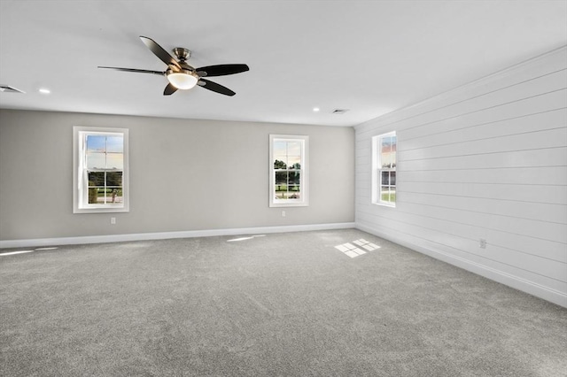 312 Old Westport, Dartmouth, MA 02747 - spare room with carpet floors, a ceiling fan, baseboards, and recessed lighting