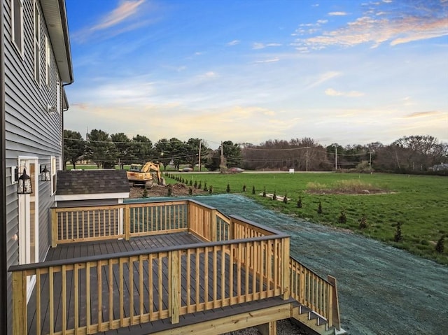 312 Old Westport, Dartmouth, MA 02747 - wooden terrace featuring view of wooded area, a yard, and a view of rural / pastoral area