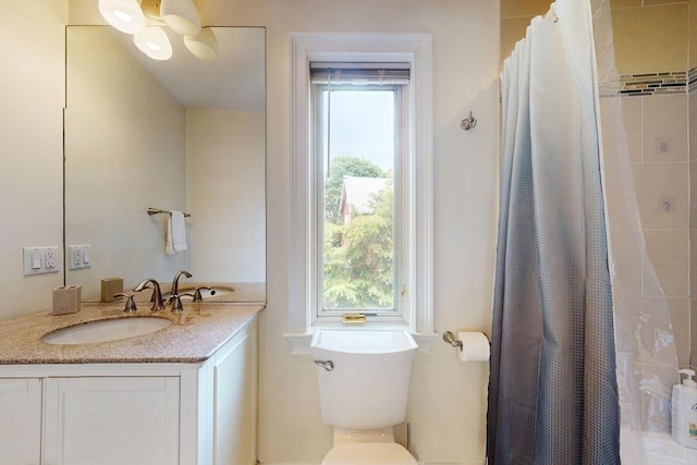 10 Bradbury St Unit 10, Boston, MA 02134 - full bathroom featuring plenty of natural light, vanity, toilet, and a shower with curtain