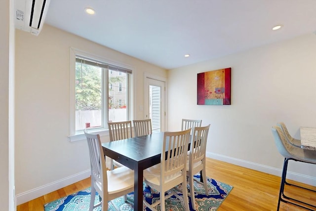 10 Bradbury St Unit 10, Boston, MA 02134 - dining room with baseboards, light wood finished floors, and recessed lighting