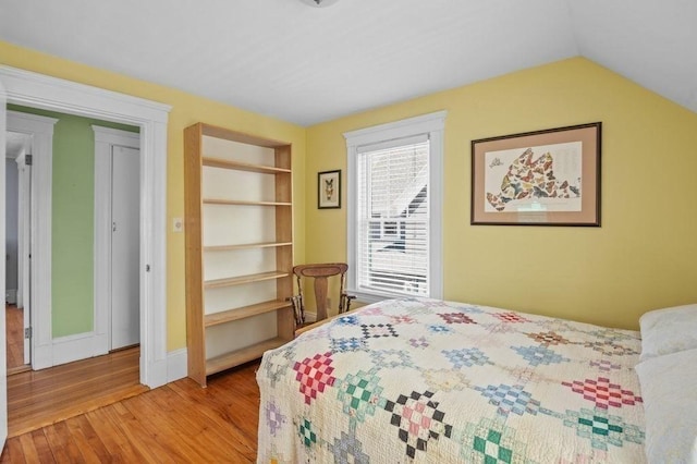 52 Locust St, Lynn, MA 01904 - bedroom with vaulted ceiling and wood finished floors