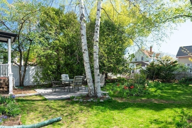 52 Locust St, Lynn, MA 01904 - view of yard featuring fence and a patio area
