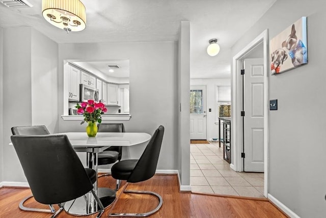 view of tiled dining area