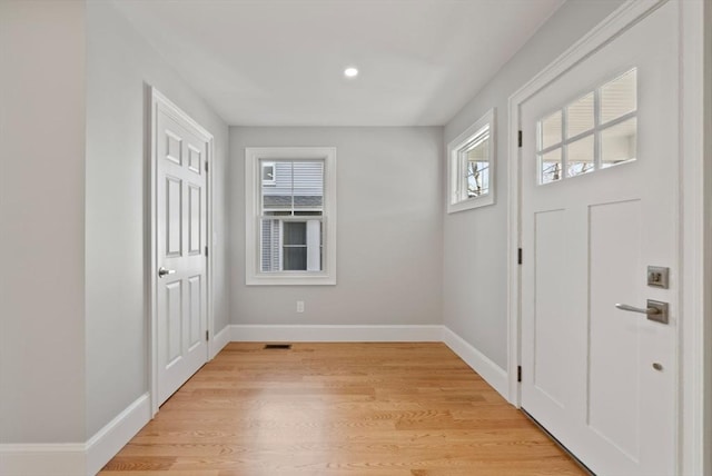 entryway featuring light hardwood / wood-style floors