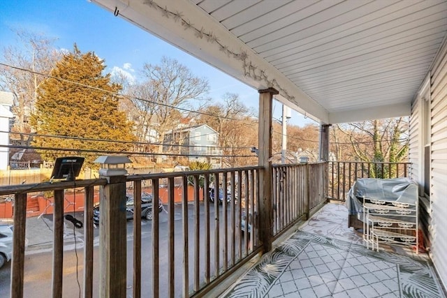 balcony featuring area for grilling