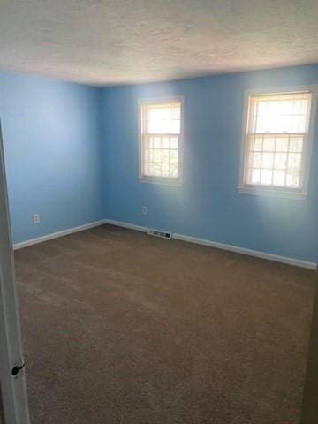19 Camelot Ct Unit 19, Stoughton, MA 02072 - spare room with dark colored carpet, baseboards, and a textured ceiling