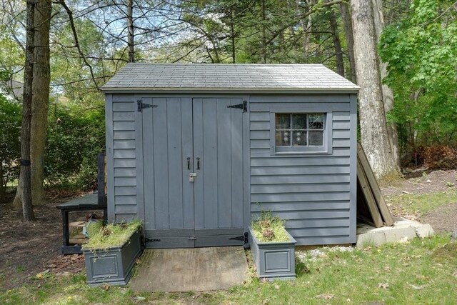 view of shed