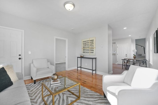 living room featuring hardwood / wood-style floors