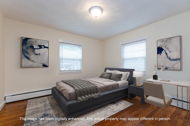 58 Aldrich Rd Unit A, Watertown, MA 02472 - bedroom with a baseboard radiator and wood finished floors