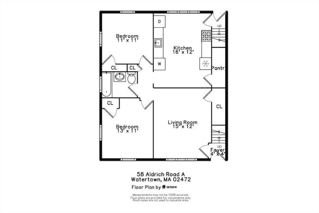 58 Aldrich Rd Unit A, Watertown, MA 02472 - view of property floor plan